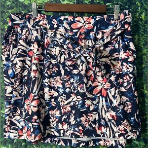 St. John's Bay Active Skort with Red and Blue Leaf Pattern